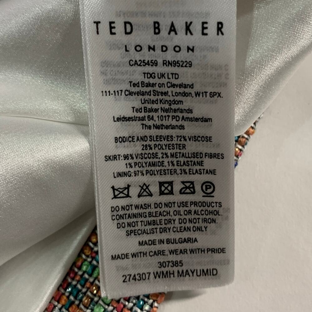 Ted Baker Sleeveless Mockable Mini Dress 2 Top Skirt Illusion Boucle A-line - Picture 6 of 8